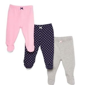 SPASILK BABY: Girl's Cotton Pull-On Footie Pants Leggings with Feet -3M